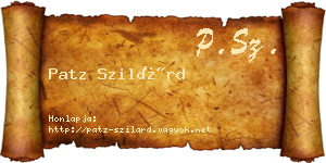 Patz Szilárd névjegykártya