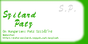 szilard patz business card